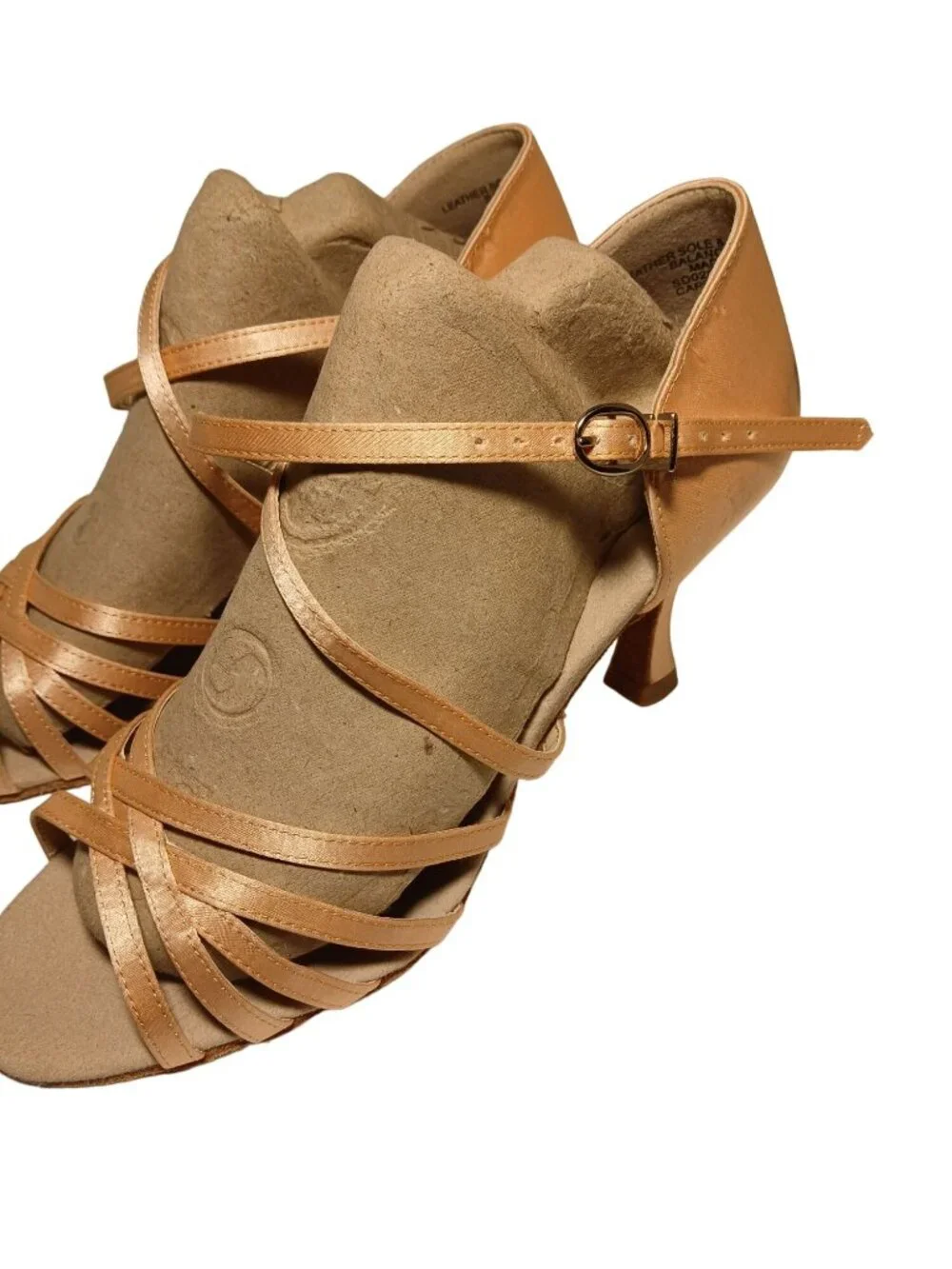 Capezio Julia Satin Strappy Ballroom Dance Heel Latin Shoes Open Toe Heels 8W - Picture 6 of 16